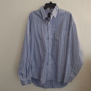GAP Light Blue Striped Long Sleeve Button Down Dress Shirt NWT Size XL
